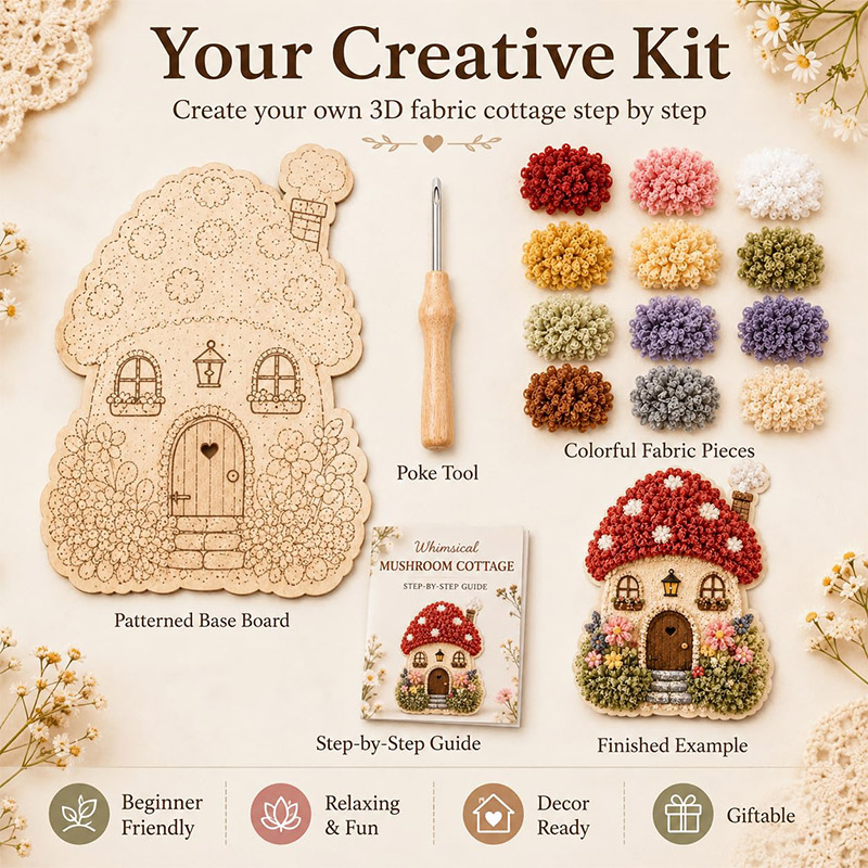 3D Mushroom House Poke Art DIY - Tool Set review and price