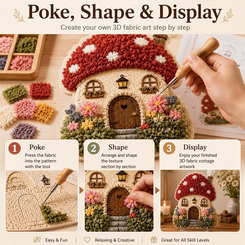 3D Mushroom House Poke Art DIY - Tool Set review and price